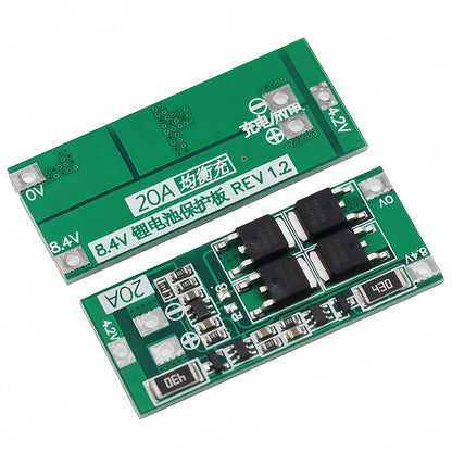 2S 20A Lithium Battery BMS Protection Board 7.4V-8.4V with Balanced Current Module for DIY Projects