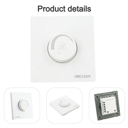 AC 220V Dimmer Switch for Light and Ceiling Fan Speed Control with Wall Mount Button for Enhanced Room Comfort