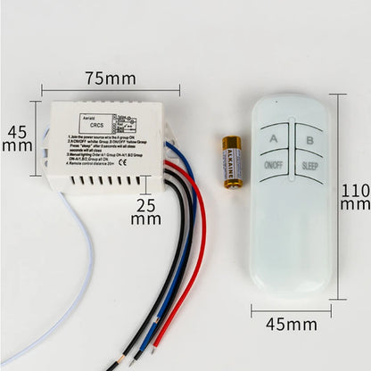 220V RF433 1/2/3/4 Ways Digital Remote Control Light Switch Wireless ON OFF Switch For Light Bulb Chandelier