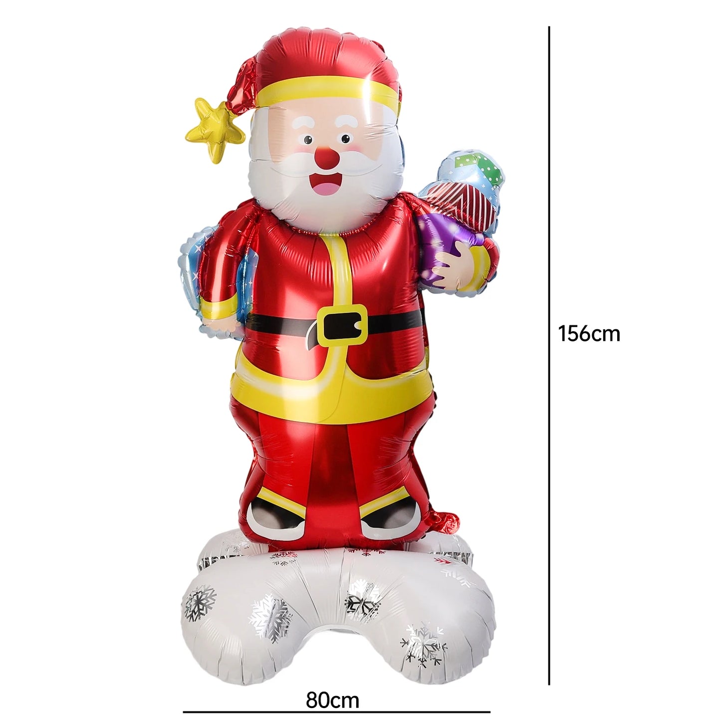Christmas Foil Balloon, Giant Santa Claus and Gingerbread Man Decor, Aluminum Foil Balloon for Xmas Party, Air Globos Supplies