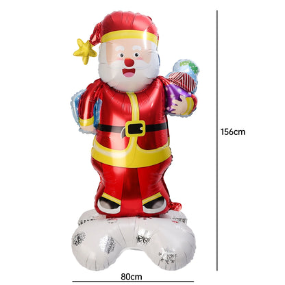 Christmas Foil Balloon, Giant Santa Claus and Gingerbread Man Decor, Aluminum Foil Balloon for Xmas Party, Air Globos Supplies