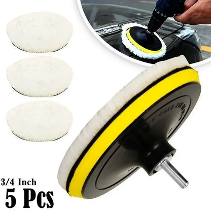 Wool Polishing Disc 3-7 Inch Car Polishing Buffing Pad 1/5PCS