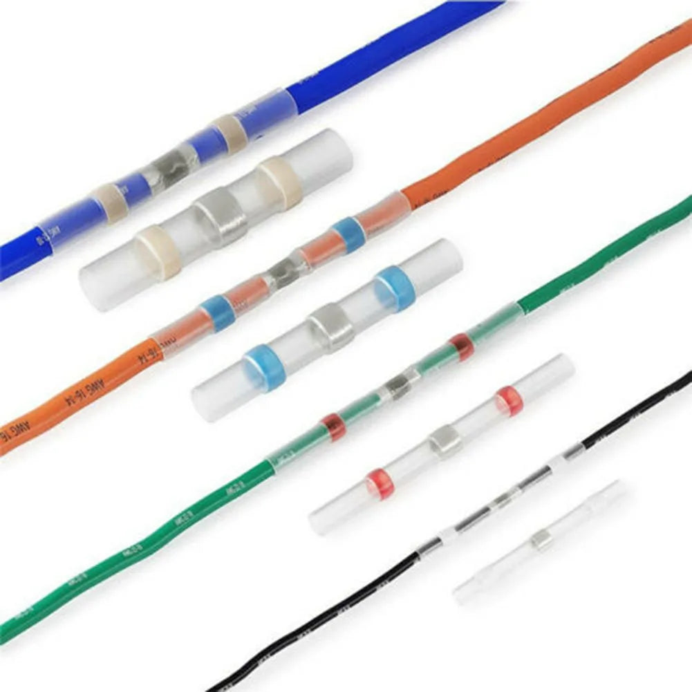 Kit Set Tool Connection Terminal Butt Shrinkable 100pcs 100x Connector Sealed Sleeve Terminal Welding With Box