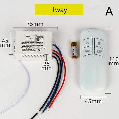 220V RF433 1/2/3/4 Ways Digital Remote Control Light Switch Wireless ON OFF Switch For Light Bulb Chandelier