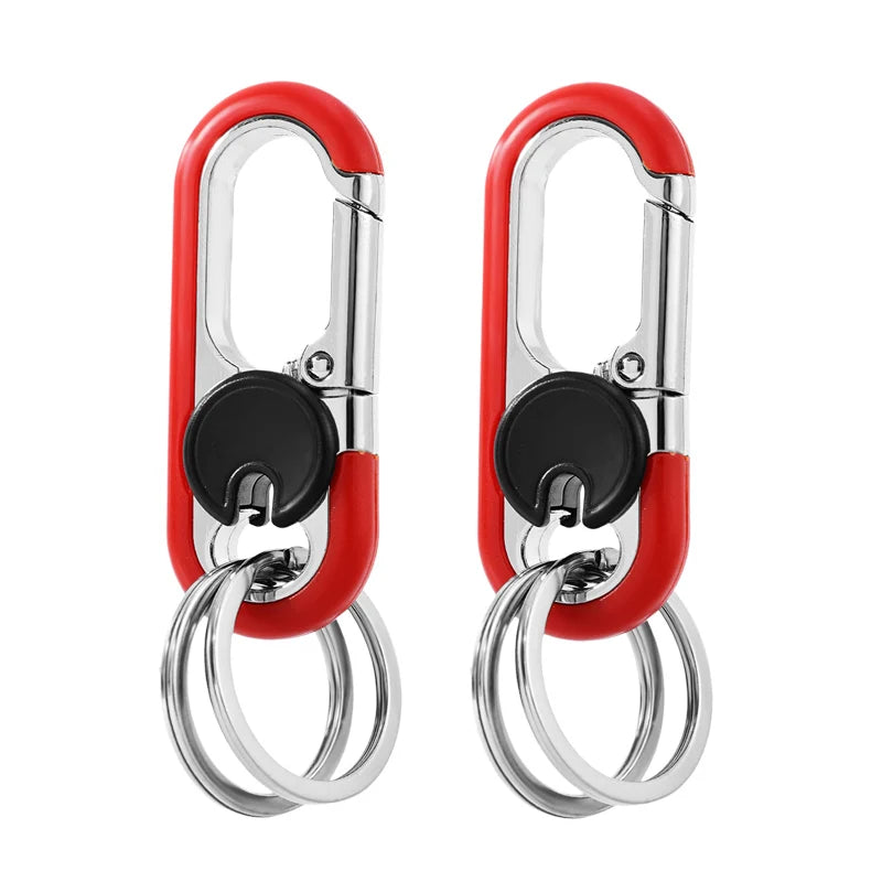 Men Stainless Steel Keychain Hook Carabiner Bottle Opener Double Ring