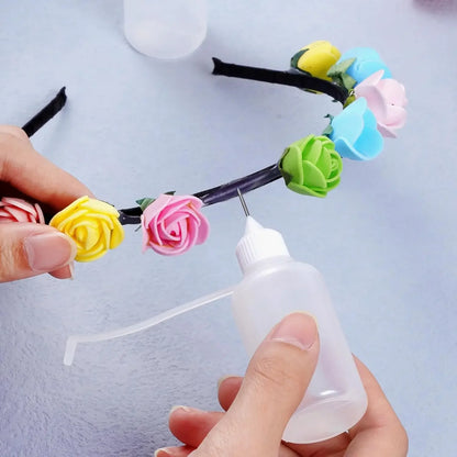 50/5pcs Plastic Squeezable Tip Bottle Refillable Applicator Bottles with Needle Tip Caps for Glue Pigment Oil Liquids Dispenser