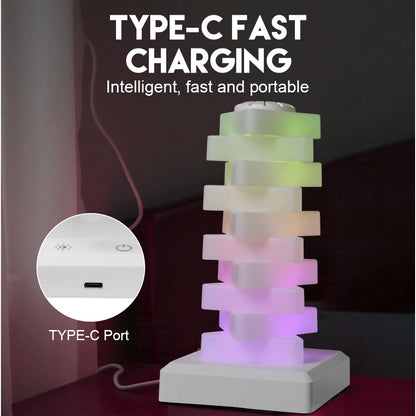 RGB 16 Color Charging Night Light Dazzling Bedroom Bedside Atmosphere Light Decor LED Light DIY Assembly Creative Gift Desk Lamp