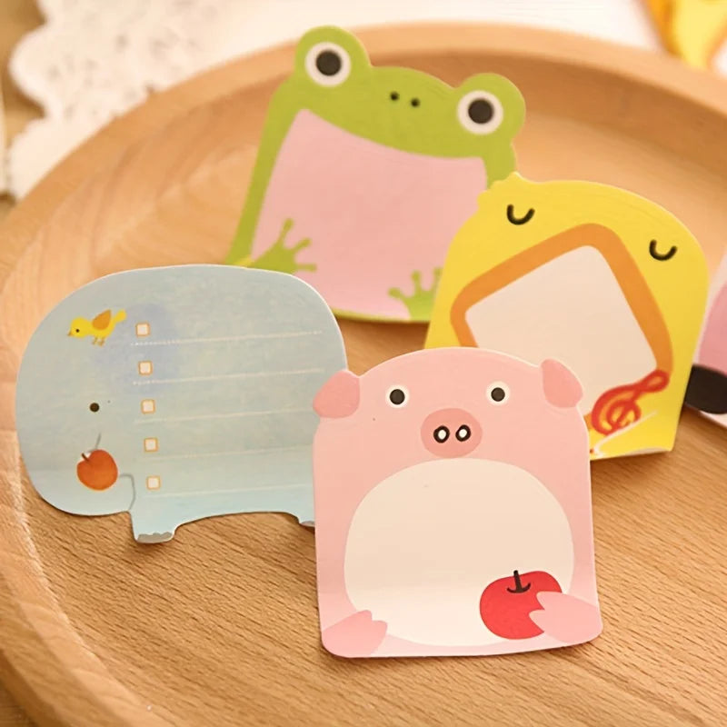 8Pcs/set Creative Stationery DIY Cute Animal Series Paper Memo Pad / Sticker Post Sticky Notes Notepad School Office Supplies