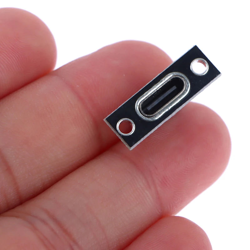 10pcs USB 3.1 Type C Socket with Screw Fixing Plate – Type-C USB Jack 2Pin/4Pin Female Connector Charging Port
