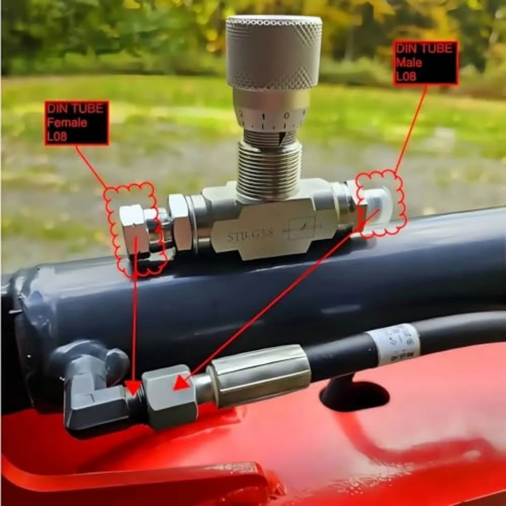 Two Way Throttle Valve with 08L Connector for Hydraulic and Pneumatic Circuits Carbon Steel Construction with NPT Female Thread