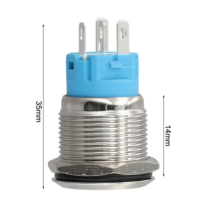 Control Systems Yellow Light Momentary Button Switch 12-24V Momentary Push Button Compact Push Button IP66 Push Button