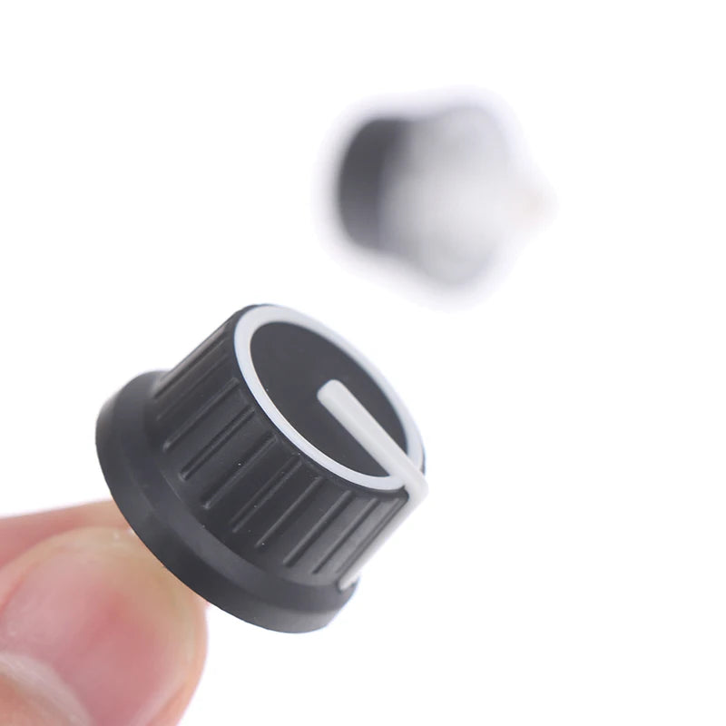 2 Piece 25*25.5MM black and white rubber half shaft knob potentiometer rotary encoder volume switch knob
