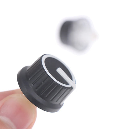 2 Piece 25*25.5MM black and white rubber half shaft knob potentiometer rotary encoder volume switch knob