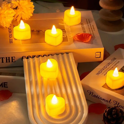 24Pcs/Set Flameless LED Candle Creative wishing Led Tea Light Warm White Flameless Candle Halloween Christmas Decor Candle Light