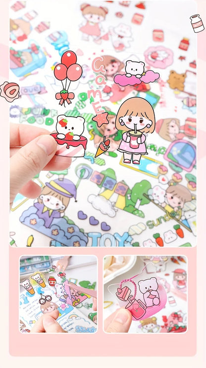 40/80pcs PET Stickers Season Series PET Decorative Stickers DIY Diary Girls Scrapbooking Material Decor Album Stationery Sticker