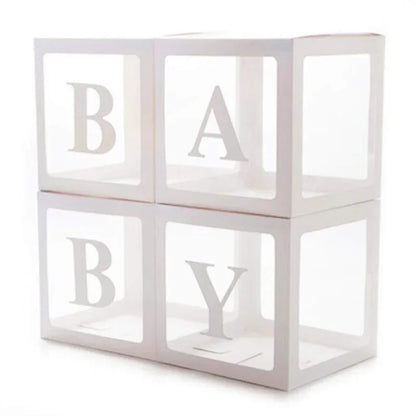 27/25cm Custom Transparent Letter Box A-Z Baby Shower Girl 1st Birthday Party Decoration Kids Wedding Birthday Balloon DIY Box