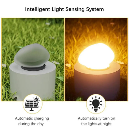 Cobblestone Shaped Solar Lamp Frosted Glass Ground Light Outdoor Energy Saving Waterproof Lantern Landscape Decorative Light