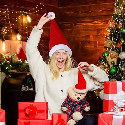 50/1PCS Adults Kids Christmas Hats Non-Woven Fabric Santa Claus Xmas Hats Cap Merry Christmas New Year Party Festival Decor Gift