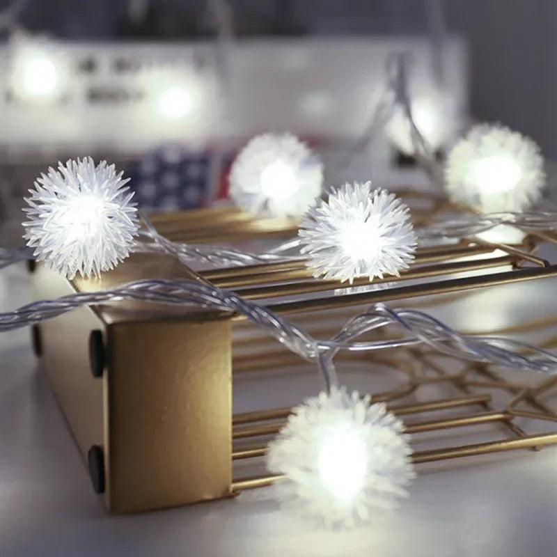 Xmas Valentine Wedding Decor Dandelion Fairy Lights Battery Operated LED Garlands for Garden Holiday 1.5M/3M/6M Lamps