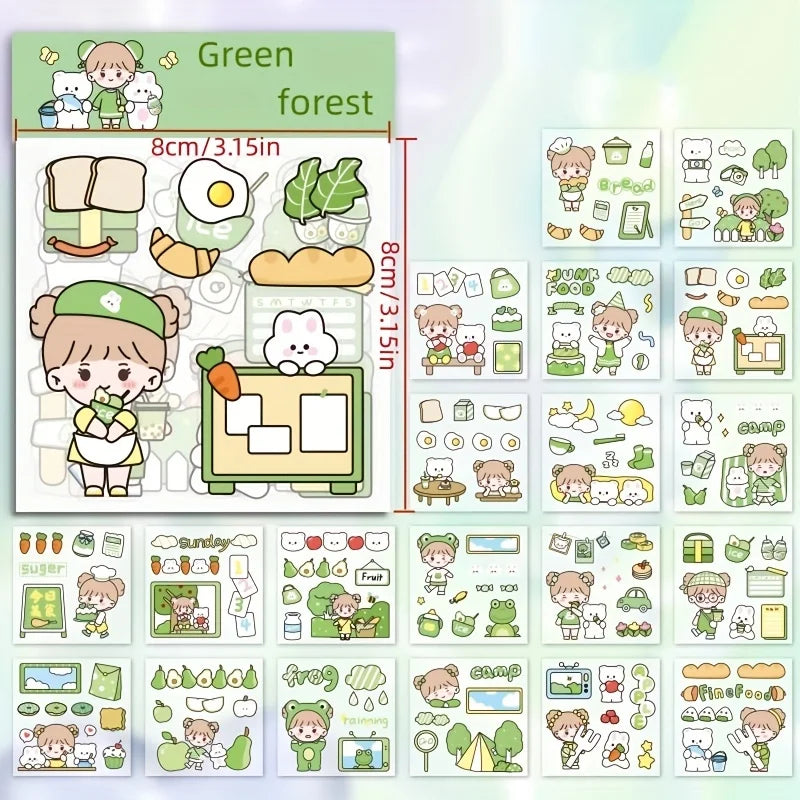 40/80pcs PET Stickers Season Series PET Decorative Stickers DIY Diary Girls Scrapbooking Material Decor Album Stationery Sticker