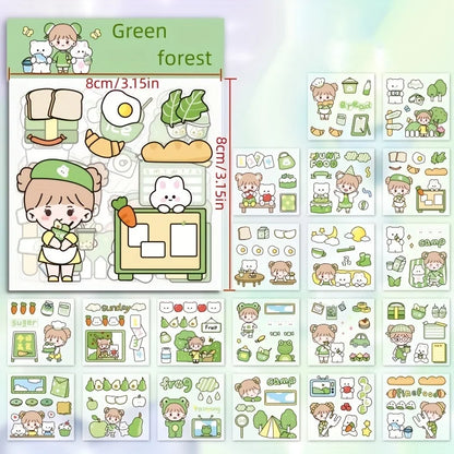 40/80pcs PET Stickers Season Series PET Decorative Stickers DIY Diary Girls Scrapbooking Material Decor Album Stationery Sticker