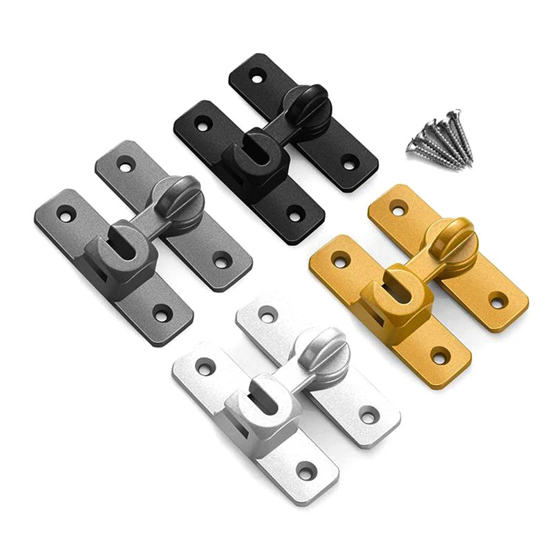 New Punch-free Hasp Latch Door Lock Black Cabinet Locks Kids Safety Lock  Sliding Door Anti-pried Hook Lock Hardware