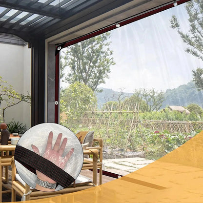 Transparent Waterproof Tarpaulin Clear Tarp PE Film Garden Patio Enclosure Wind And Cold Protection Plant Cover With Grommets