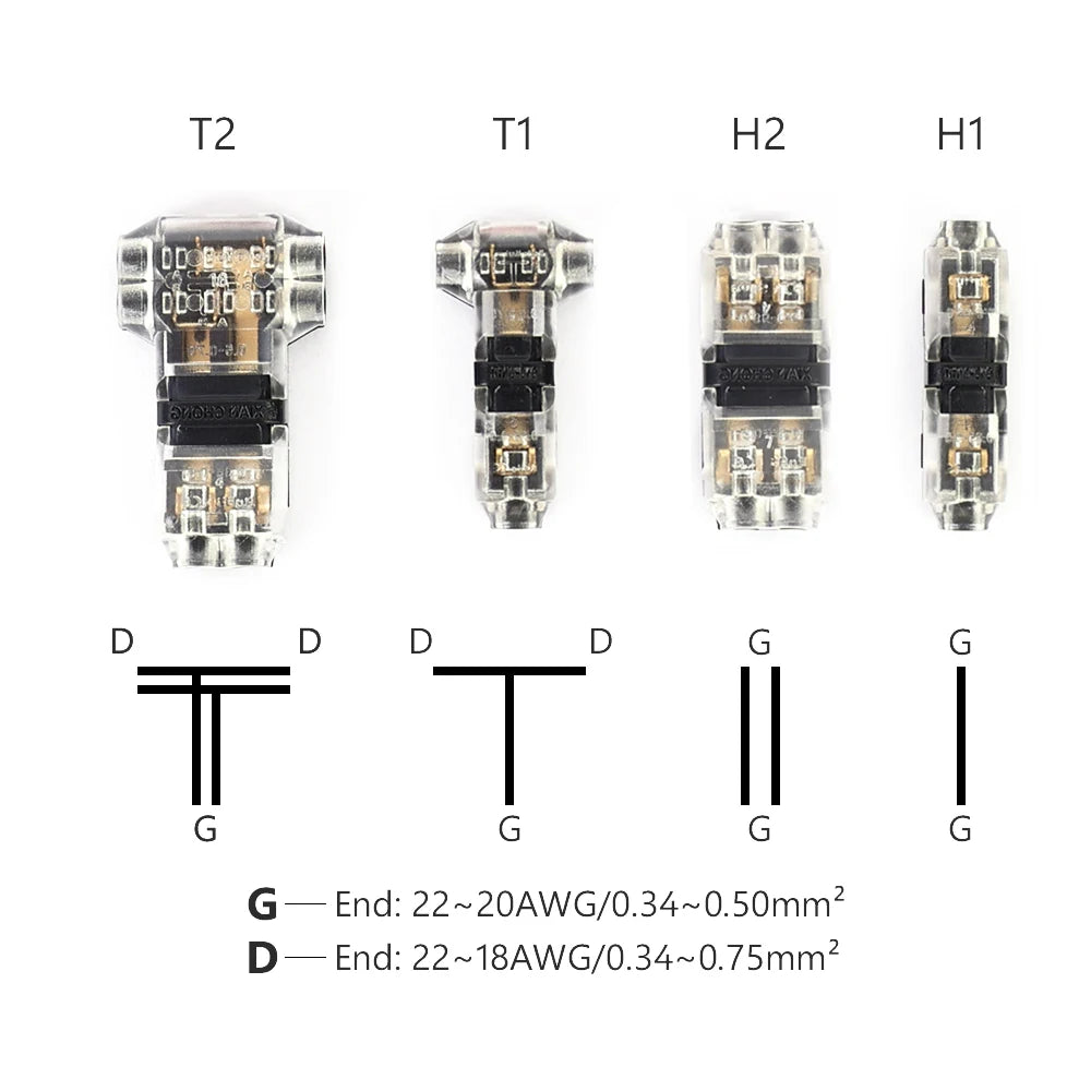 T Tap Wire Connector Low Voltage 2 Pin Splicing Connector