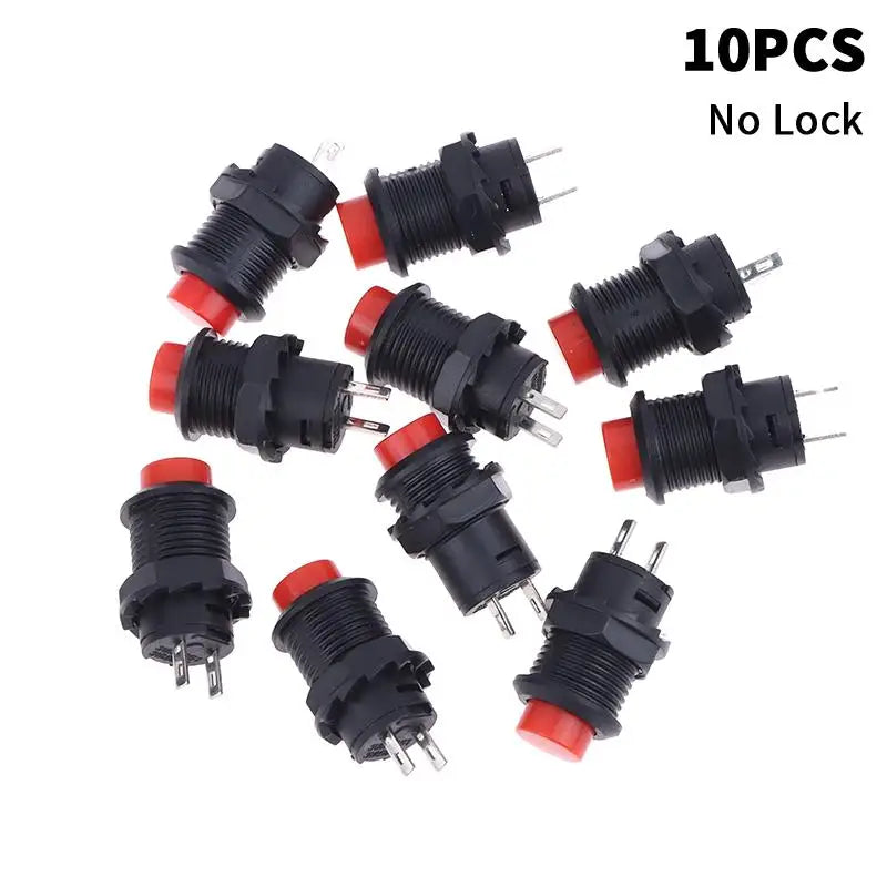 10pcs DS-428/427 12mm Push Button Switch – Self-Lock & Momentary Pushbutton Switch OFF-ON 1.5A/250VAC