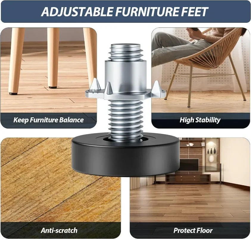 8/1PCS Adjustable Foot Pad Table Chair Furniture Leg Cover Anti Slip Glide Leveling Foot Pad Home Hardware Floor Protection Mat