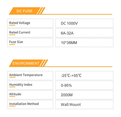 Solar Photovoltaic PV Combiner Box 500V 2 In 1 Out Lightning Protection DC Fuse MCB SPD IP65 Waterproof Outdoor Wall-Mounted