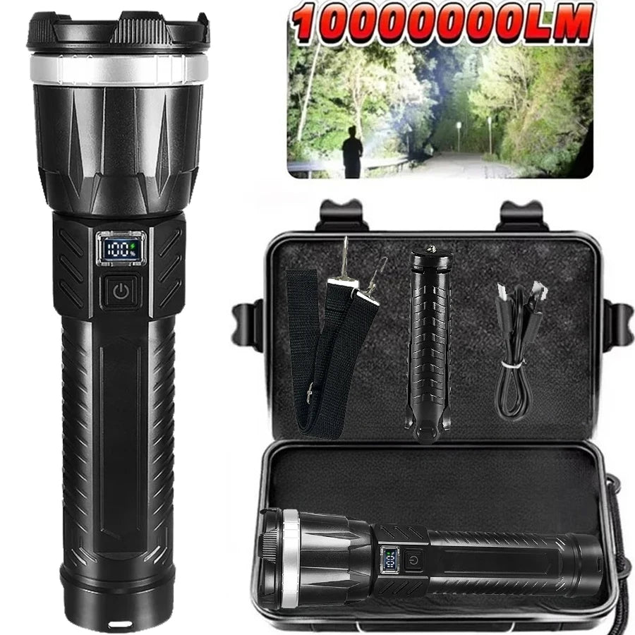 850000000LM Ultra Bright LED Flashlight Long Range Zoomable Torch