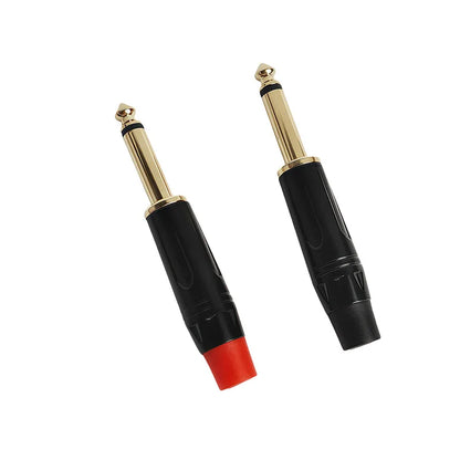 6.3mm Mono Plug to Gold RCA Connector Coaxial AV Audio Video Solder Adapter for Speaker Amplifier Mixer PC DIY