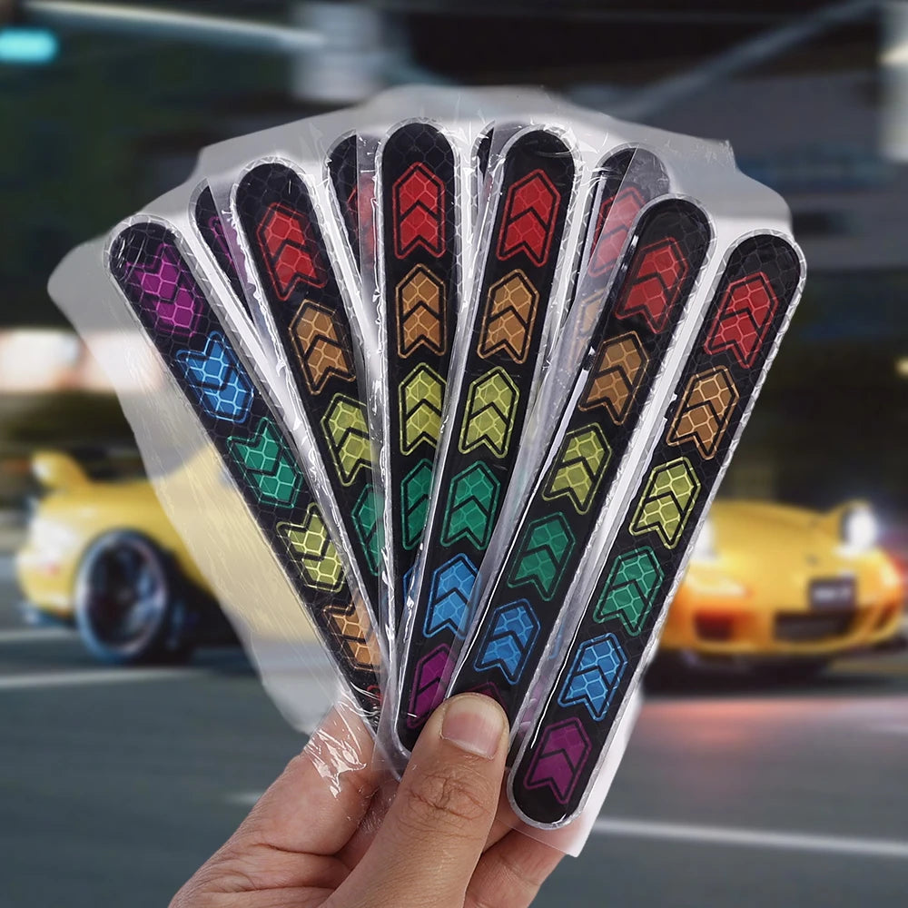 Car Reflective Mirror Safety Warning Stickers – Adhesive Reflective Tape for Auto Decor & DIY Styling (2pcs)