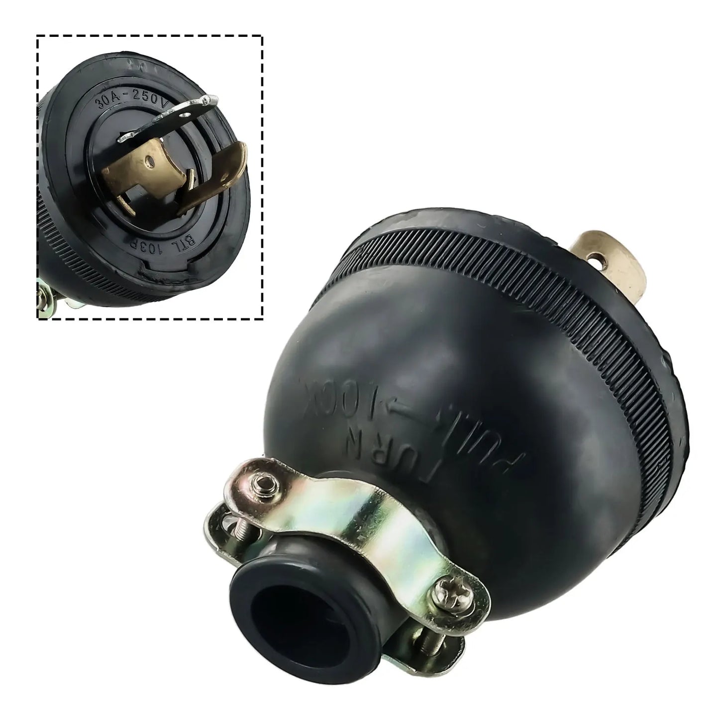 2KW Generator Anti-Loose Plug, 168F/170F GX160 Three-Pole America Plug, AC 250V 30A Generator Parts