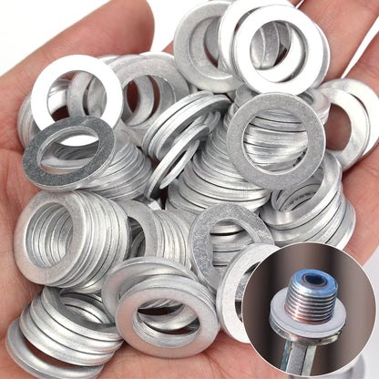 14mm Aluminum Oil Drain Plug Crush Washer Set — Universal Oil Change Gasket Kit