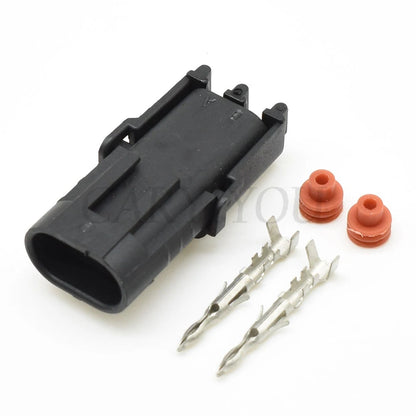 2 Pin 2.5mm Waterproof Motorcycle Electrical Connector Male Female Injector Socket Compatible with 12010973 12015792
