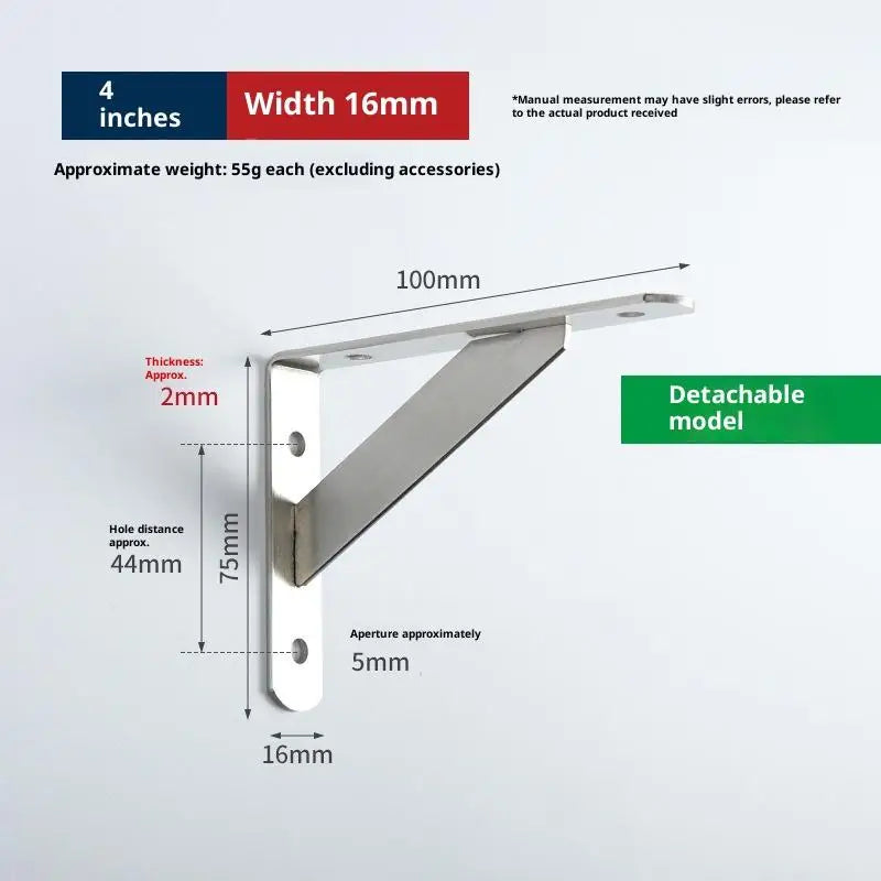 2Pcs Angle Bracket Heavy Duty For Wall Angle Bracket Stainless Steel L Type Bracket