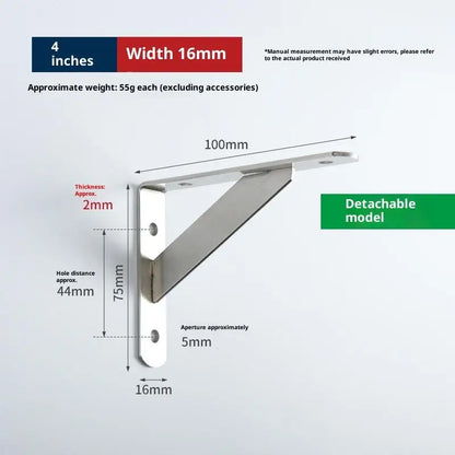 2Pcs Angle Bracket Heavy Duty For Wall Angle Bracket Stainless Steel L Type Bracket