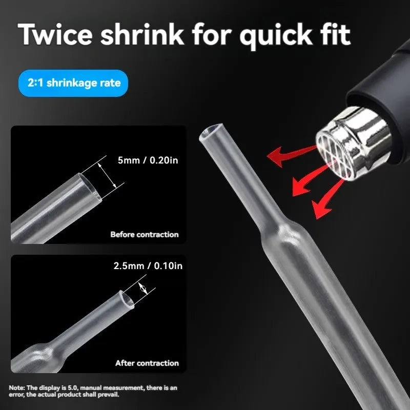 Waterproof Heat Shrink Tubing 4:1 Heat Shrink Tube Wiring Accessories Transparent Insulation Cable Sleeve Heat Shrink Tubing Kit