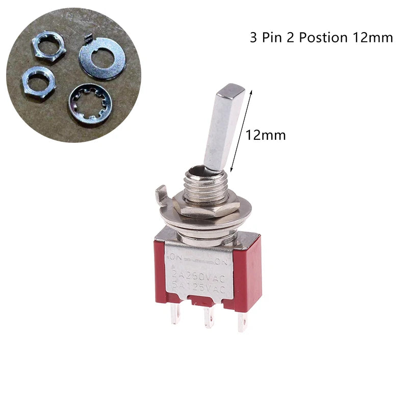 ON OFF ON Toggle Switch DPDT SPST DPST 3 Pin 3/2 Position 5A 125VAC 2A 250VAC Latching