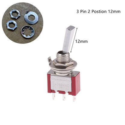 ON OFF ON Toggle Switch DPDT SPST DPST 3 Pin 3/2 Position 5A 125VAC 2A 250VAC Latching