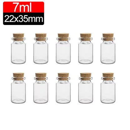 Mini Glass Bottles with Cork Stoppers DIY Wishing Vials 50/10PCS