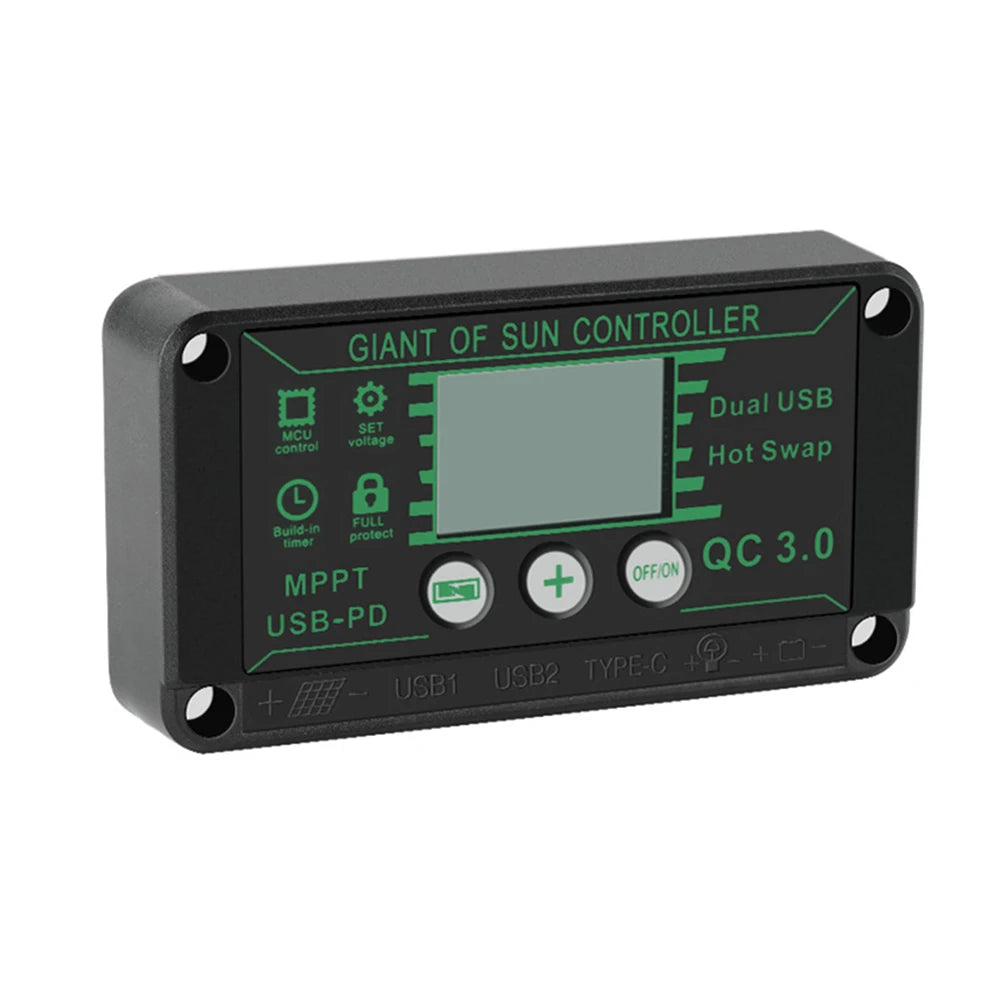 Digital Display Waterproof MPPT Solar Charge Controller Adjustable Current Options 10A 100A Efficient Energy Utilization