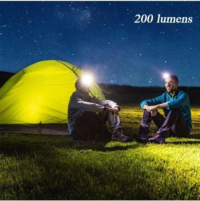 USB Rechargeable Mini Strong Light LED Sensor Headlamp Outdoor Waterproof Work Head Torch Camping Fishing Search Headlight
