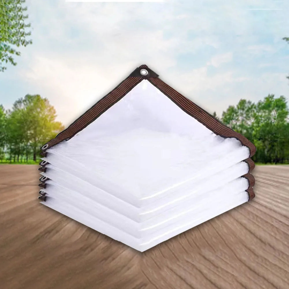 Transparent Waterproof Tarpaulin Clear Tarp PE Film Garden Patio Enclosure Wind And Cold Protection Plant Cover With Grommets