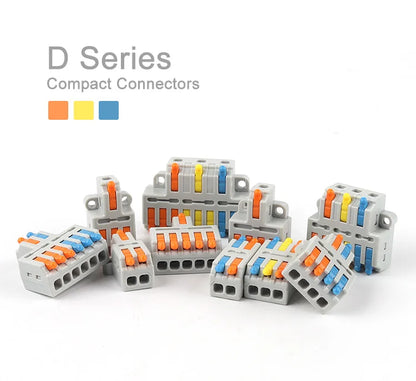 Mini Fast Universal Compact Conductor Junction Box Push-In Spring Terminal Block Wire Connector Electrical Cable Splitter