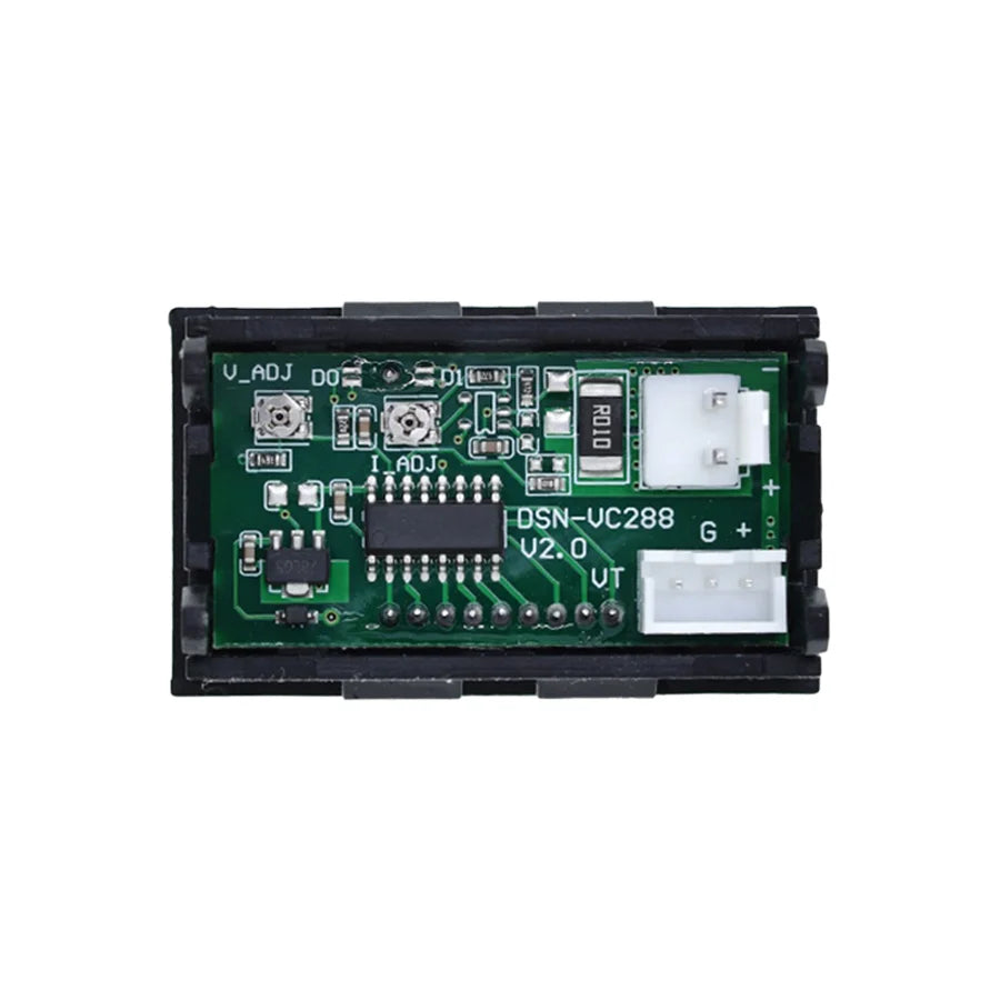 DC Digital Voltmeter Ammeter Panel 0-100V 10A Dual Display Voltage and Current Meter with Red Blue LED