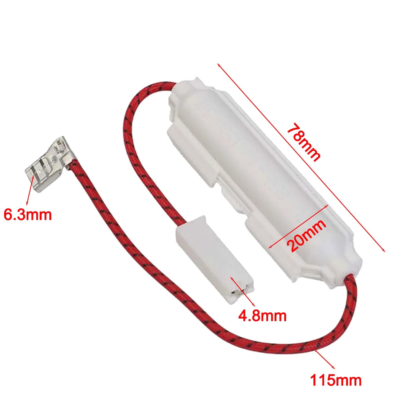Microwave Oven Fuse Holder with 5KV High Voltage Fuses 0 65 to 0 9A Current Range Includes 2 Replacement Pieces
