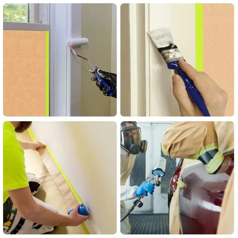 Pre-Taped Masking Film for Automotive Paint Cabinet Furniture Dust Protection 15m